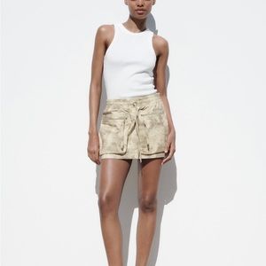 Beige printed Zara skirt